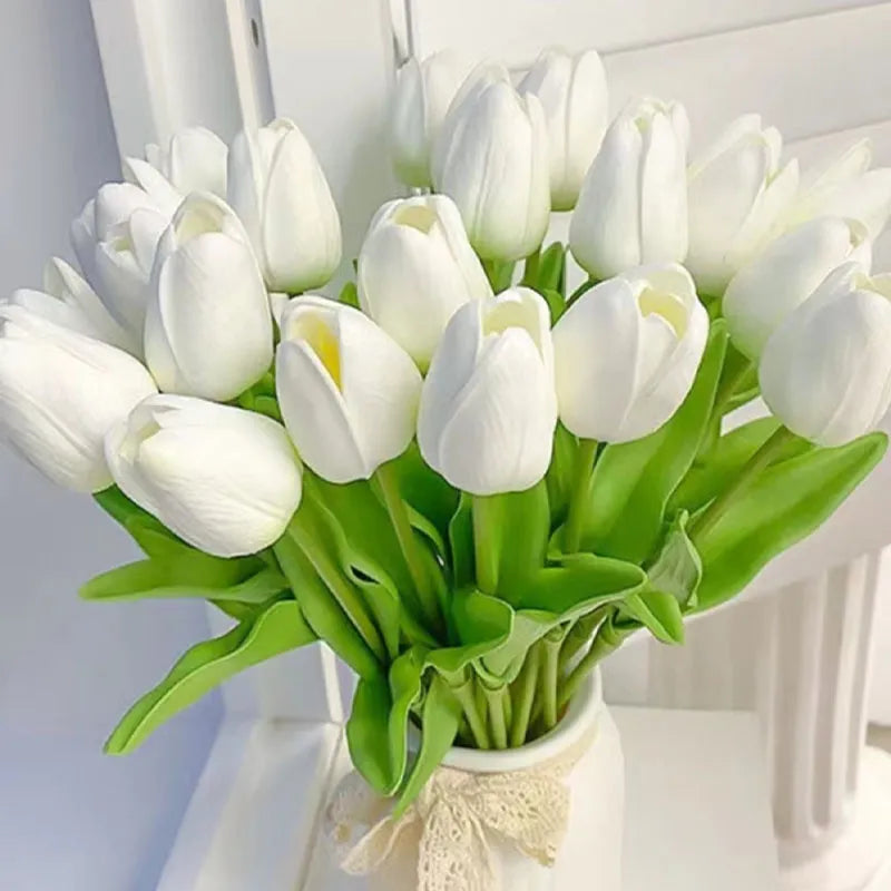 5PCS Tulip Artificial Flowers Real Touch for Wedding Supplies Decoration