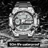 LIGE Digital Men Military Watch 50m Waterproof