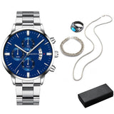 5pcs Necklace Bracelet Ring Watches For Mens
