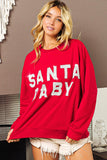 Red Glitter Santa Baby Christmas Sweatshirt