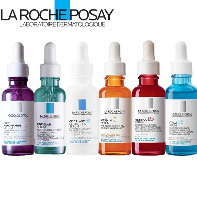 La Roche Posay Series Serum Vitamin C10, Hyalu B5, Retinol B3, Effaclar & Cicaplast B5 Essence For Acne Sensitive Skin 30ml